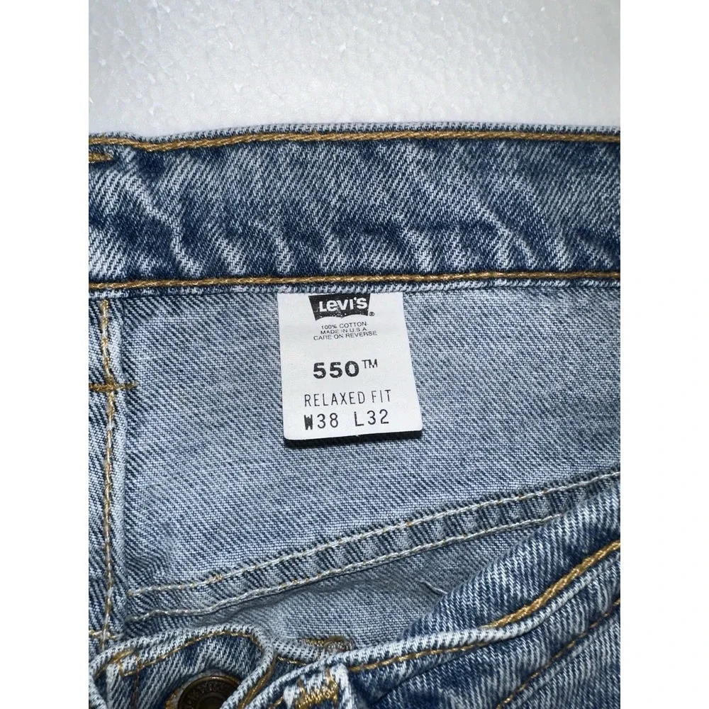 Levis 550 Relaxed Fit Jeans Mens 38x32 Blue‎ Excellent Vintage Made in USA 90s